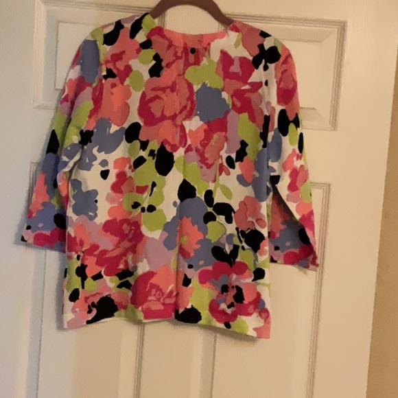 Flowered 3/4 sleeve sweater - Picture 4 of 5